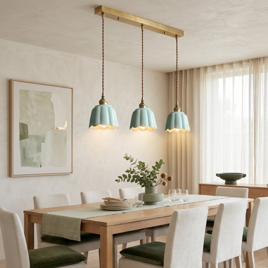 Bloom Pastel Ceramic Pendant Light | Pastel Green Opulence lifestyle