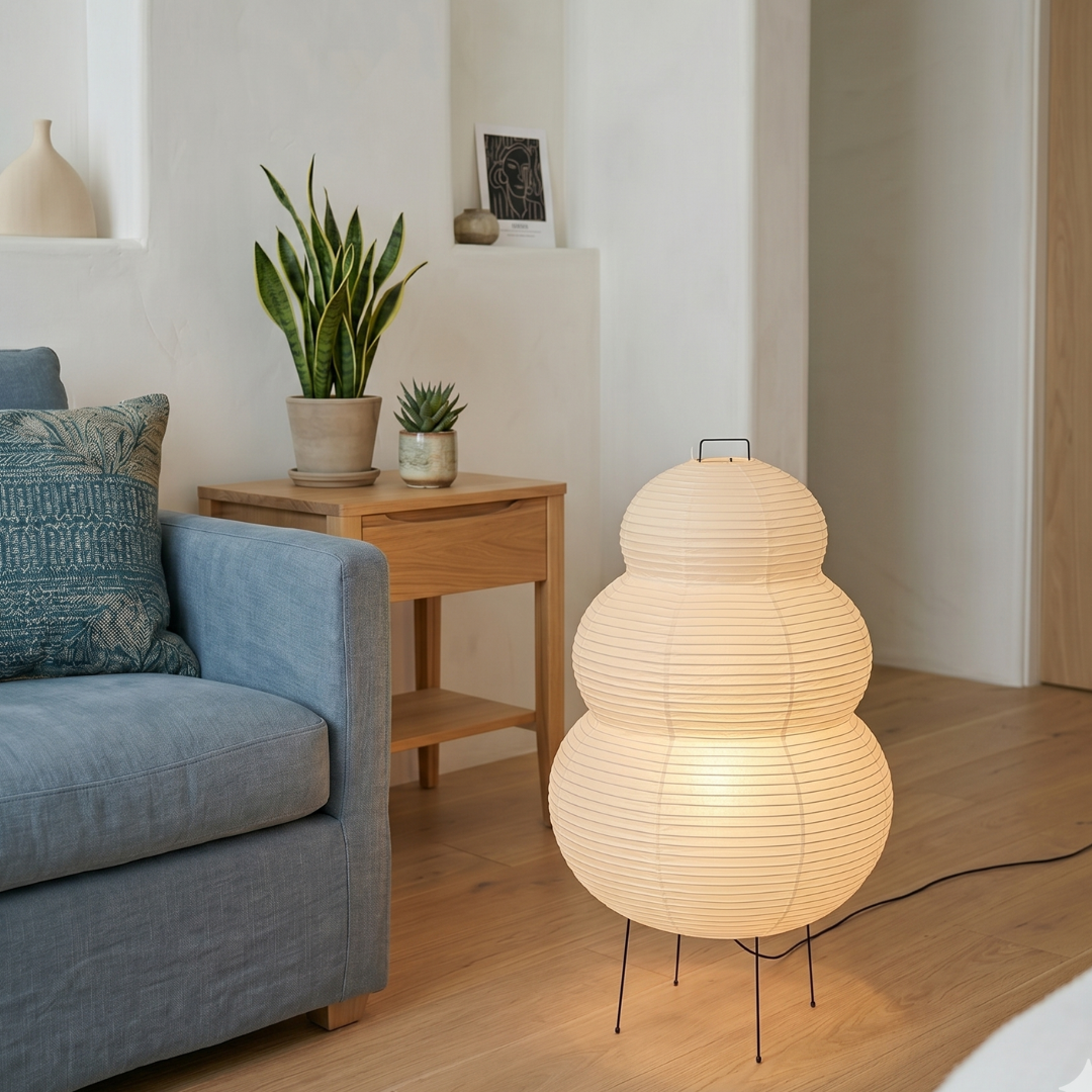 Akari Japanese Floor Lamp in Living Room