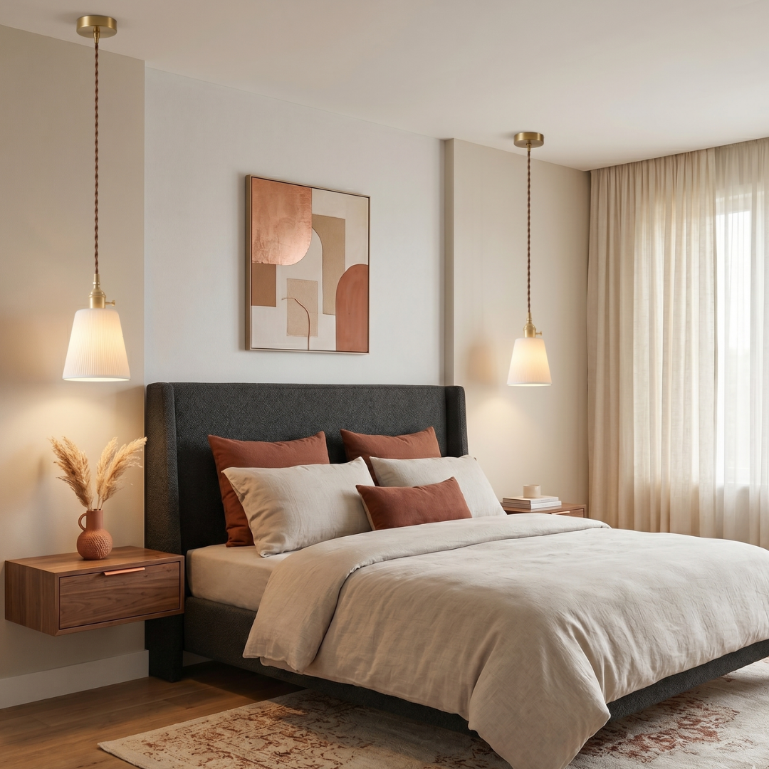 Aria Ribbed White Ceramic Pendant Light: Sculptural Illumination lifestyle