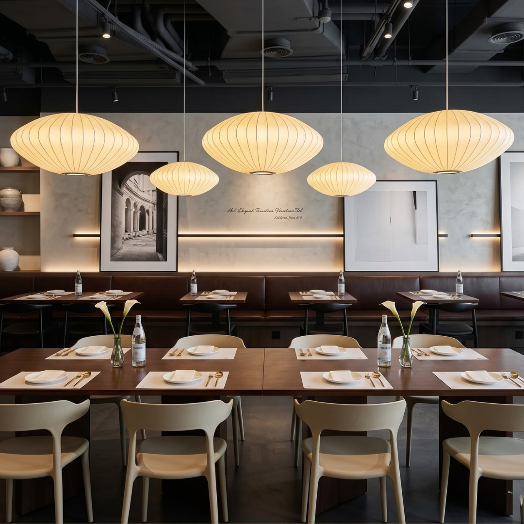 Cocoon Silk Pendant Light lifestyle