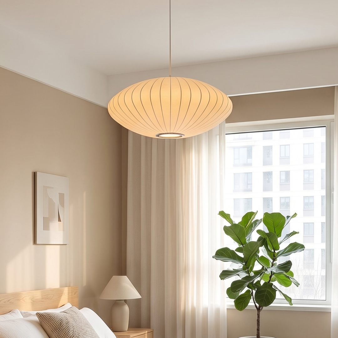 Cocoon Silk Pendant Light: Luxurious Modern Illumination