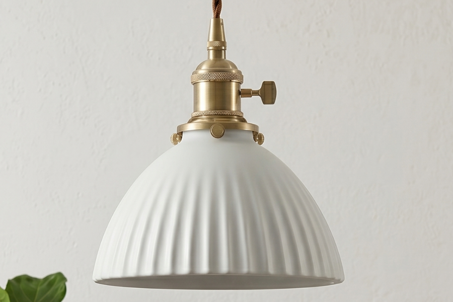Cove White Ceramic Pendant Light | A Statement of Serene Style detail