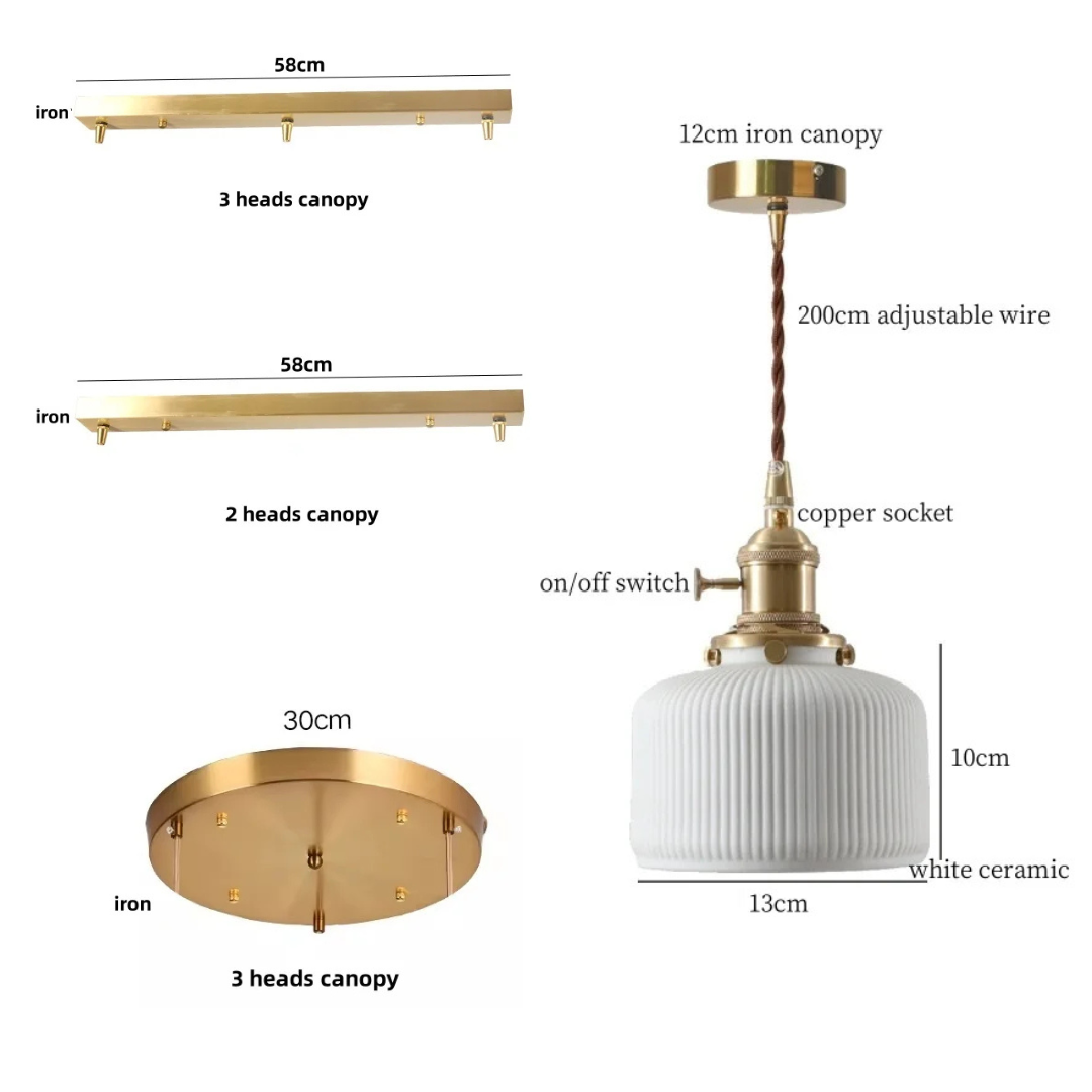 The Fluted Dome Porcelain Pendant Light: A Study in Refined Illumination specifications and dimensions