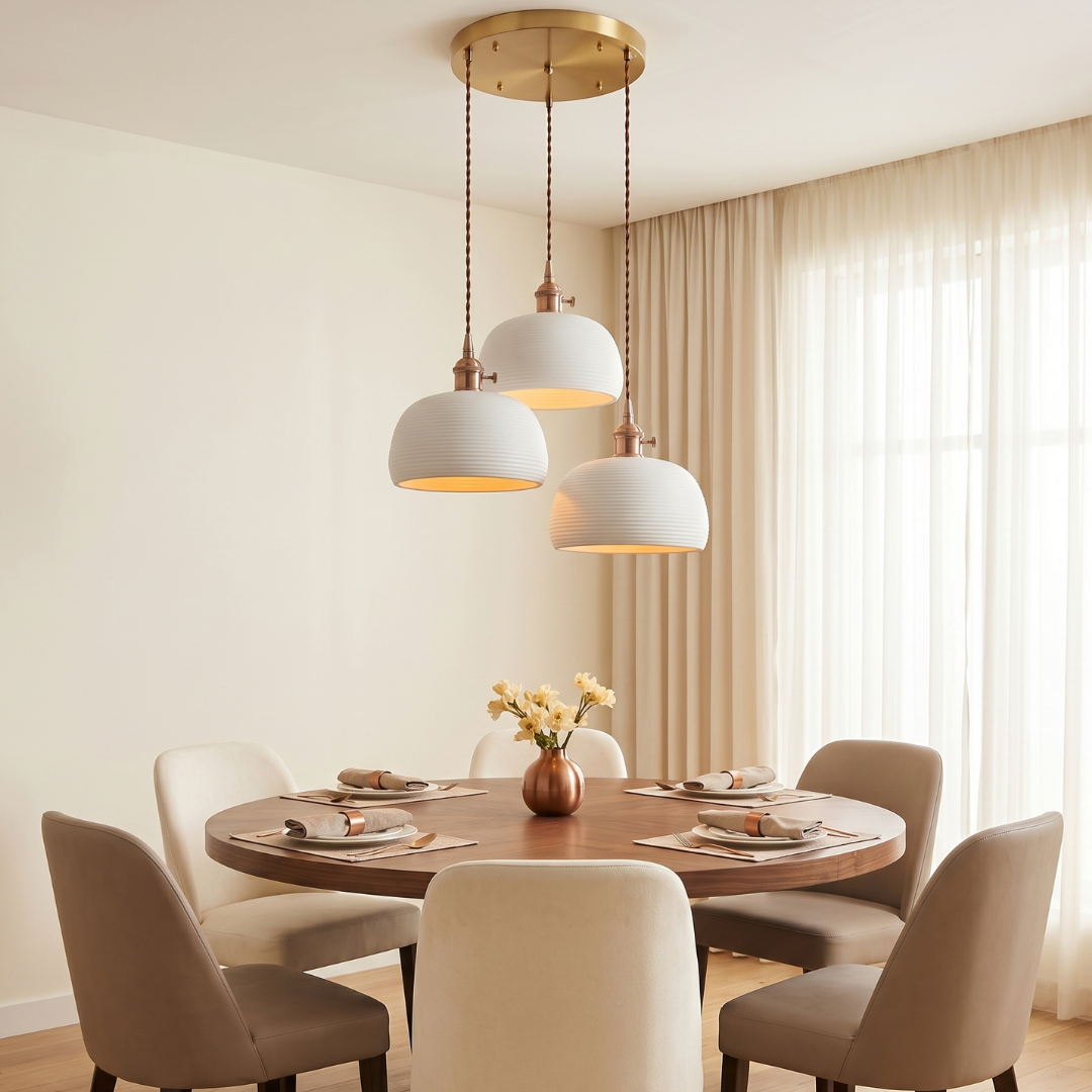 Vault Ribbed White Porcelain Light Pendant: A Timeless Statement lifestyle
