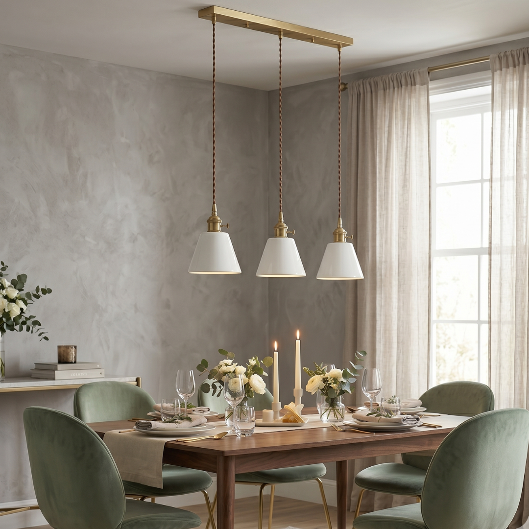 Lumi White Ceramic Pendant Light: Vintage Elegance for Curated Spaces main