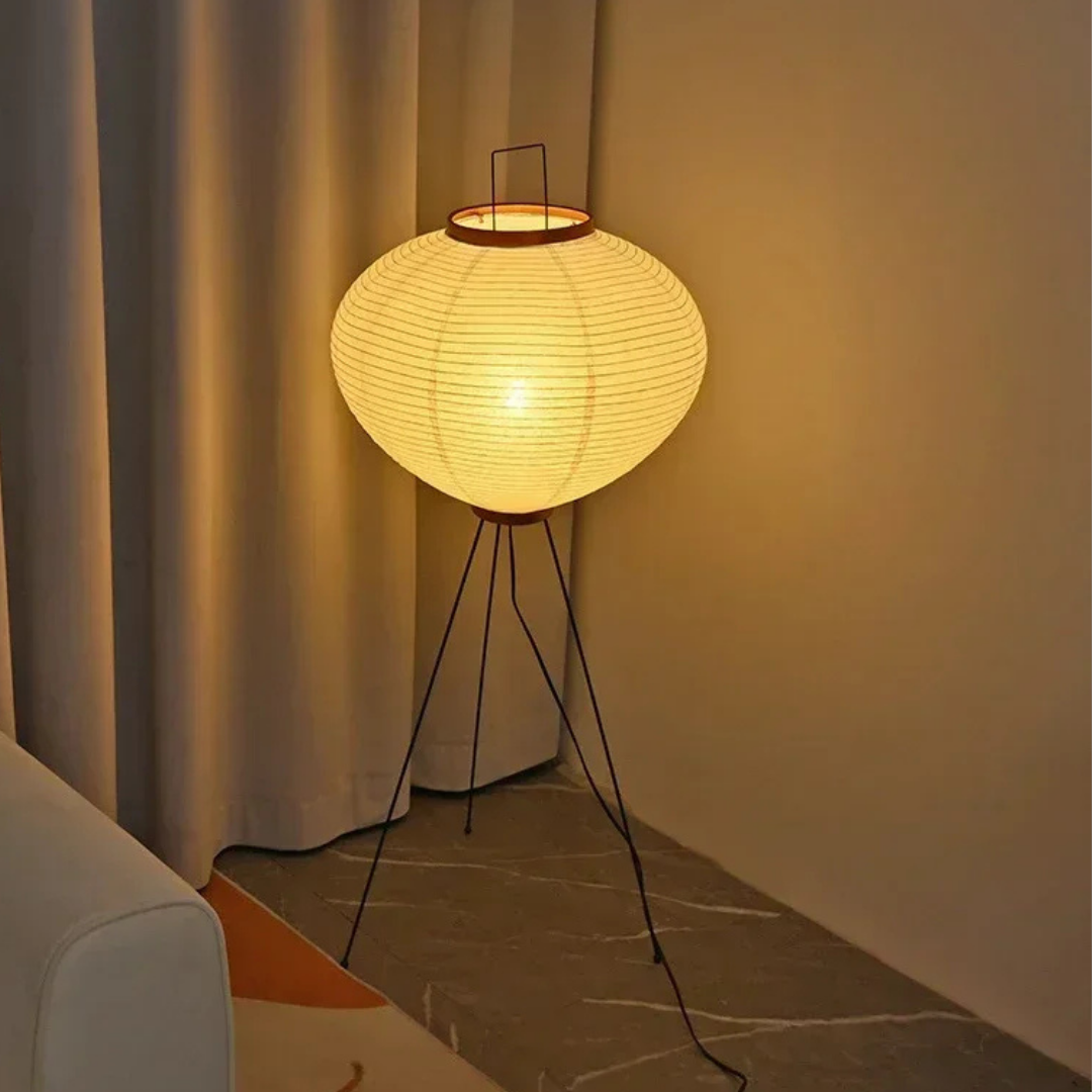 Noguchi Floor Lamp Lighting On