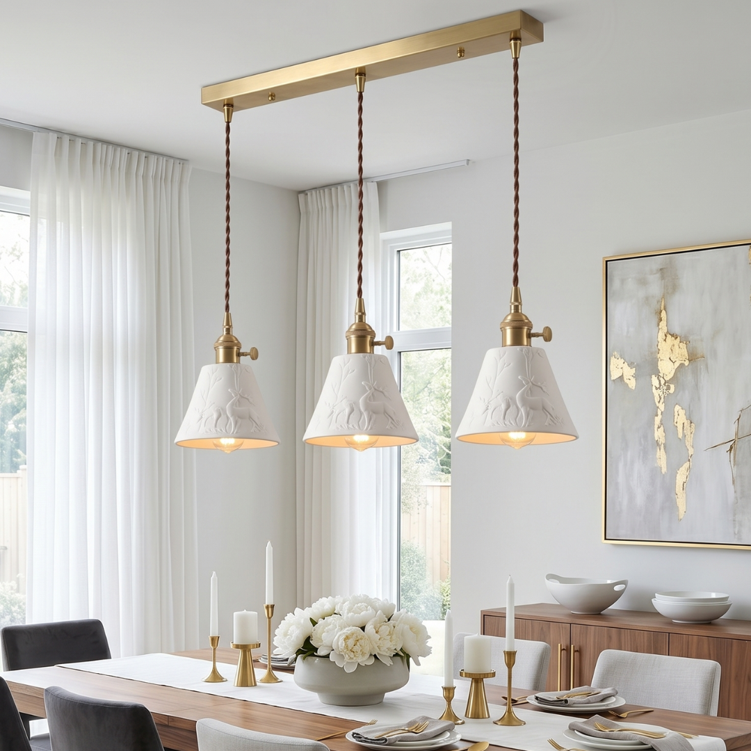 Textured White Ceramic Pendant Light: A Study in Refined Illumination main