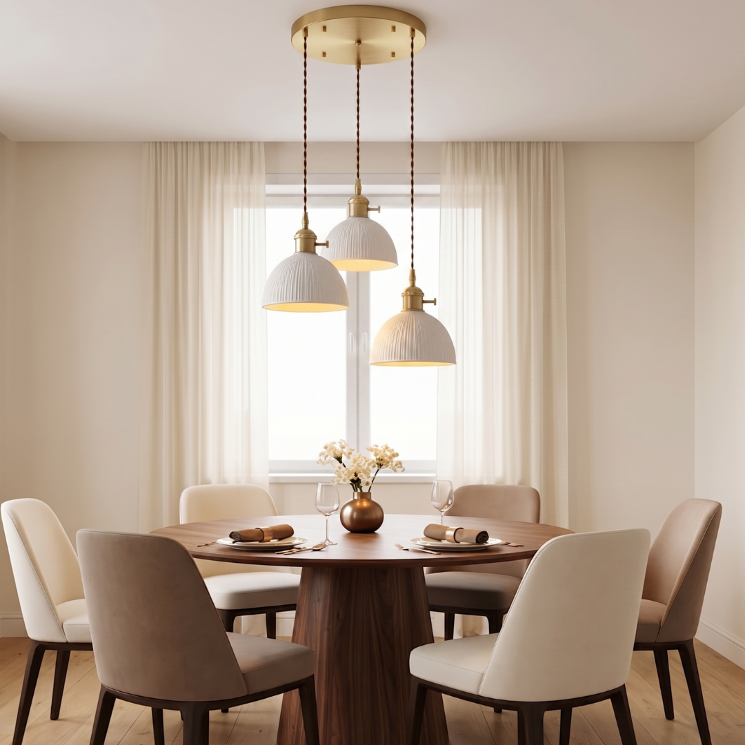 Vault Ribbed White Porcelain Light Pendant: A Timeless Statement lifestyle