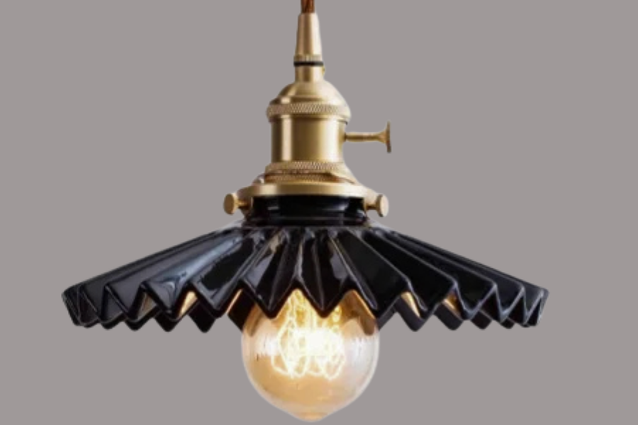 The Elegant Vintage Pleated Ceramic Pendant Light detail