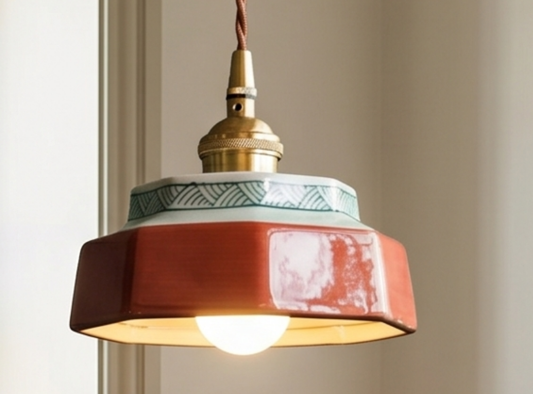 The Curated Retro Porcelain Pendant Lamp detail