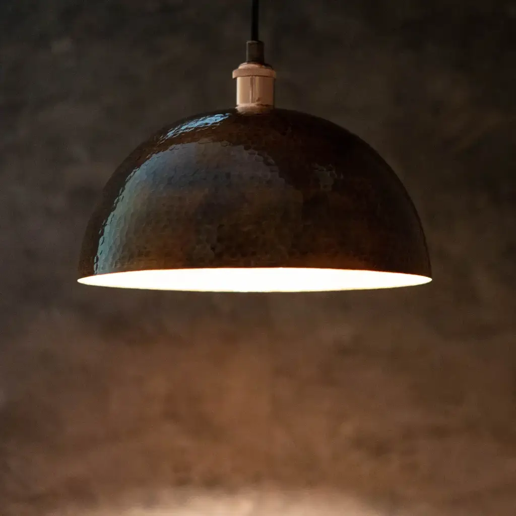 Vintage Copper Pendant Light – Oxidized Finish